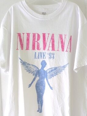 NIRVANA White Band Tee | Blue Angel | Live ‘93